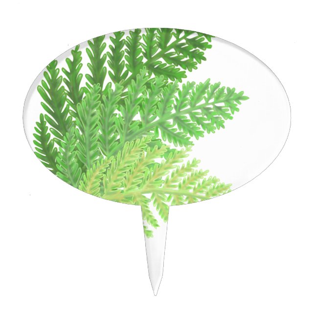 Woodland forest green ferns forest ferns leaves cake topper (Front)