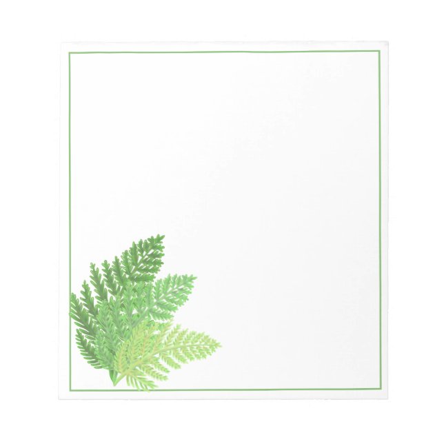 Woodland forest green ferns forest ferns leaves notepad (Front)