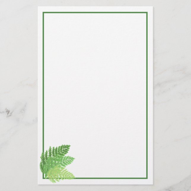 Woodland forest green ferns forest ferns leaves stationery (Front)