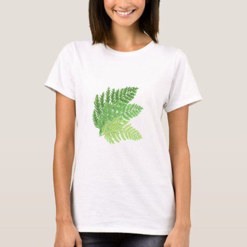 Woodland forest green ferns forest ferns leaves T_Shirt