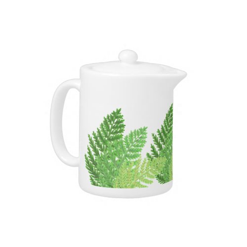 Woodland forest green ferns forest ferns leaves teapot