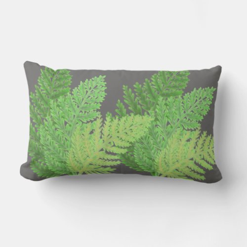 Woodland forest green ferns forest ferns lumbar pillow