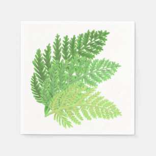 Woodland forest green ferns forest ferns paper napkins