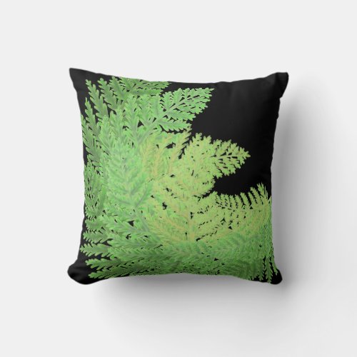 Woodland forest green ferns forest ferns throw pillow