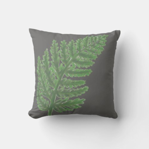 Woodland forest green ferns forest ferns throw pillow