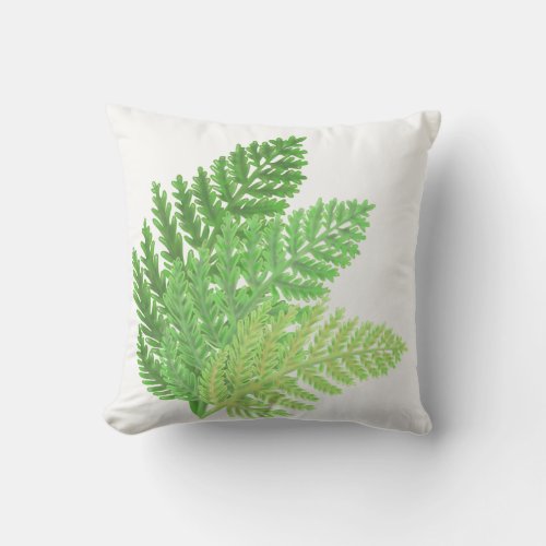 Woodland forest green ferns forest ferns throw pillow