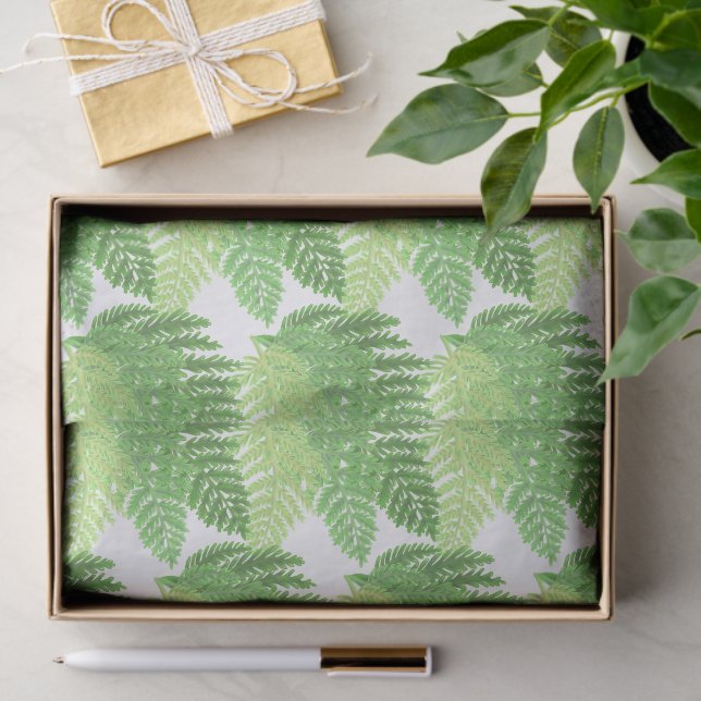 Woodland forest green ferns forest ferns tissue paper (Gift)