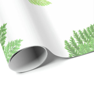 Woodland forest green ferns forest ferns wrapping paper