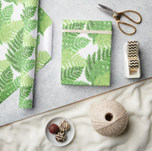 Woodland forest green ferns forest ferns wrapping paper