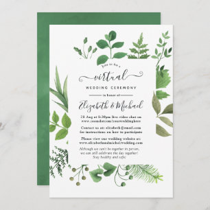 Woodland Forest Greenery Online Virtual Wedding Invitation