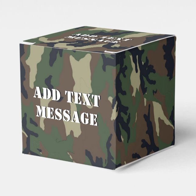 Woodland Forest Military Camouflage Favor Box (Front Side)
