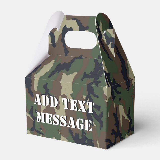 Woodland Forest Military Camouflage Favor Boxes (Front Side)