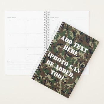 Woodland Forest Military Camouflage  Planner by Camouflage4you at Zazzle