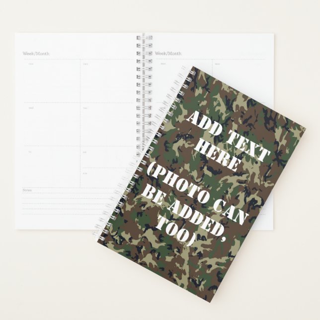 Woodland Forest Military Camouflage  Planner (Display)
