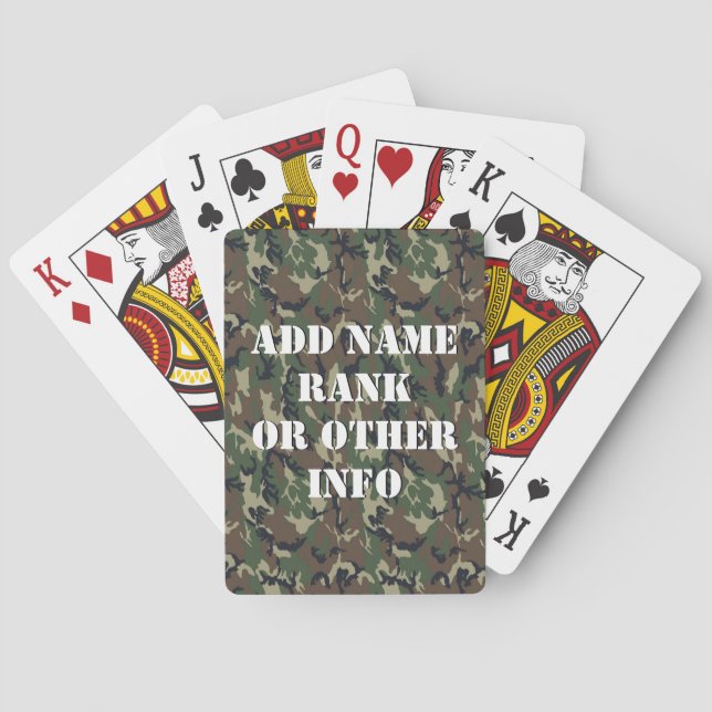 Woodland Forest Military Camouflage Poker Cards (Back)