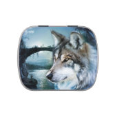 woodland forest moonlight full moon wolf jelly belly tin (Top)
