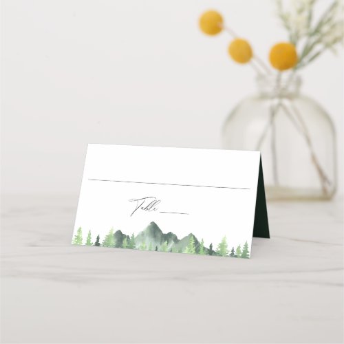 Woodland Forest Mountain Wedding Place Card