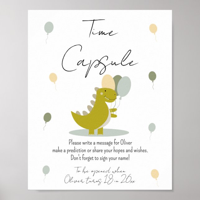 Woodland Forest Mushroom Birthday Time Capsule Poster (Front)