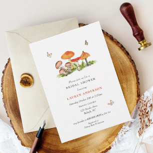 Woodland forest Mushroom Bridal Invitation