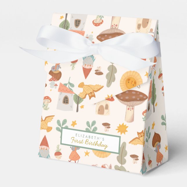 Woodland forest Mushroom Favor Boxes (Front Side)