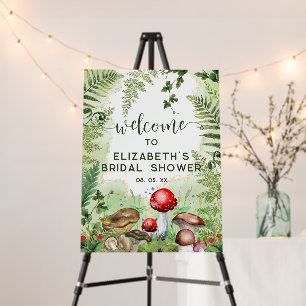 Woodland Forest Mushrooms Ferns Script Welcome Foam Board