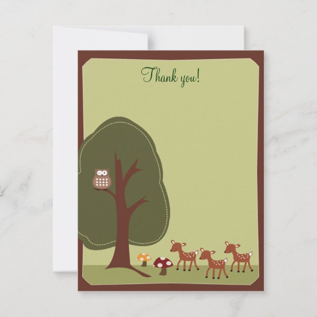 Woodland Forest Nature 4x5 Thank you note {TBA} (Front)