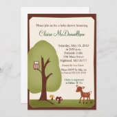 Woodland Forest Nature 5x7 Baby Shower Invitation (Front/Back)