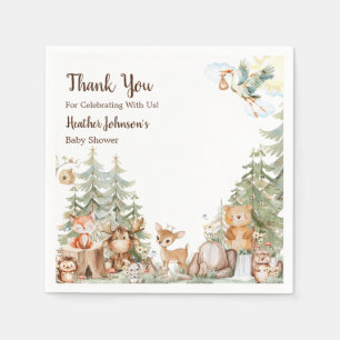 Woodland Forest Neutral Baby Shower Napkins