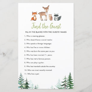 Woodland Forest Oh Boy Baby Shower Find The Guest