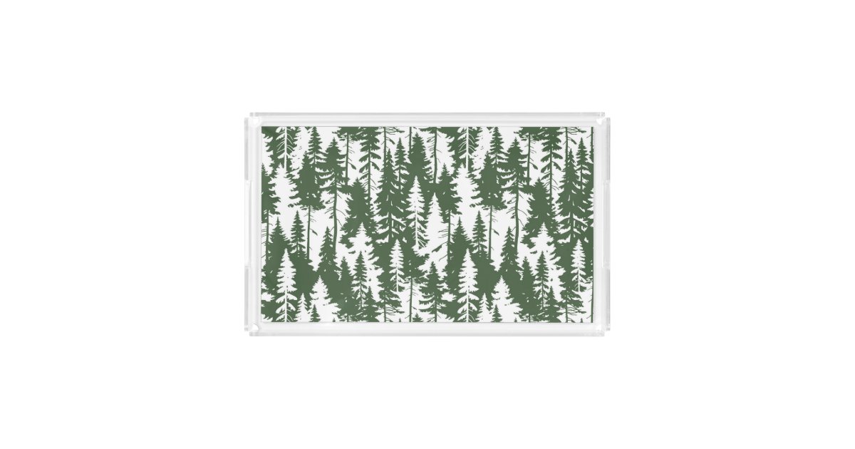 Woodland Forest Pattern Acrylic Tray | Zazzle