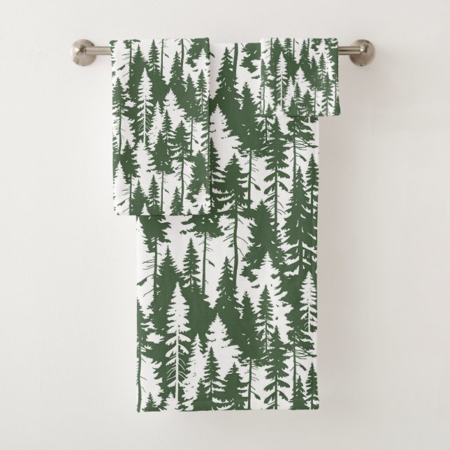 Woodland Forest Pattern Bath Towel Set (Insitu)