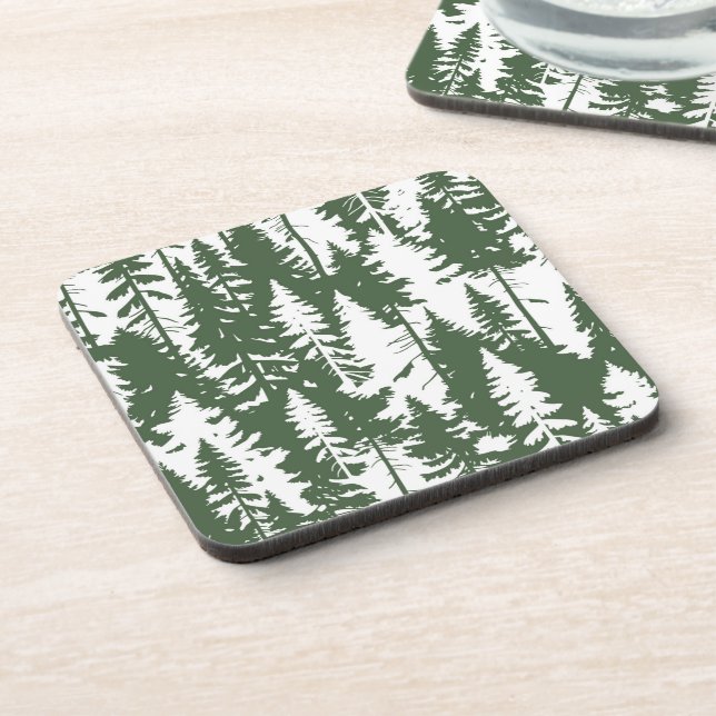 Woodland Forest Pattern Beverage Coaster (Left Side)