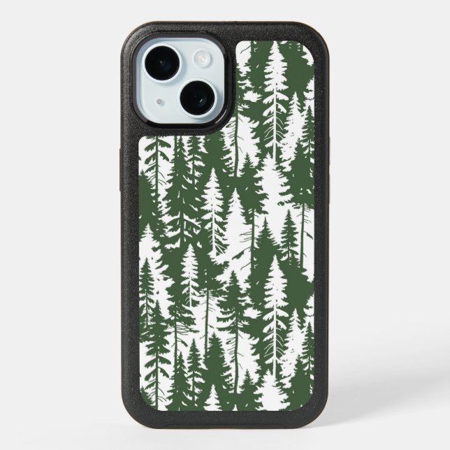 Woodland Forest Pattern iPhone 15 Case (Back)