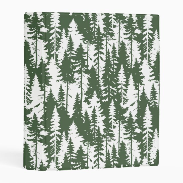 Woodland Forest Pattern Mini Binder (Front/Spine)