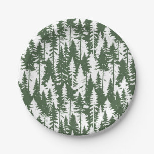 Woodland Forest Pattern Paper Plates