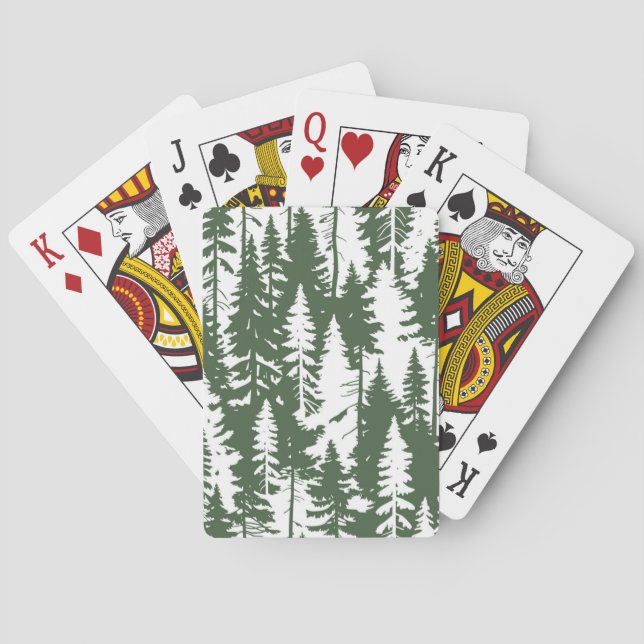 Woodland Forest Pattern Poker Cards (Back)