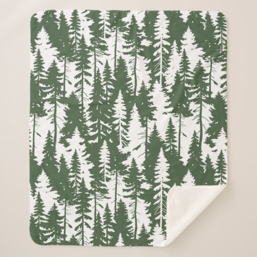 Woodland Forest Pattern Sherpa Blanket