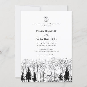 Woodland Forest Pine Tree   Rustic Casual Wedding Invitation