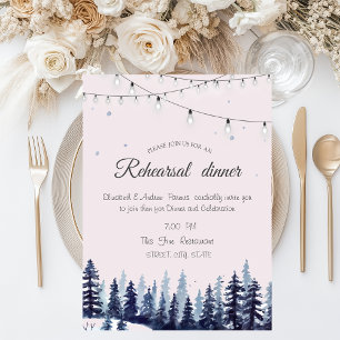 Woodland,Forest,Pine Trees Rehearsal Dinner  Invitation