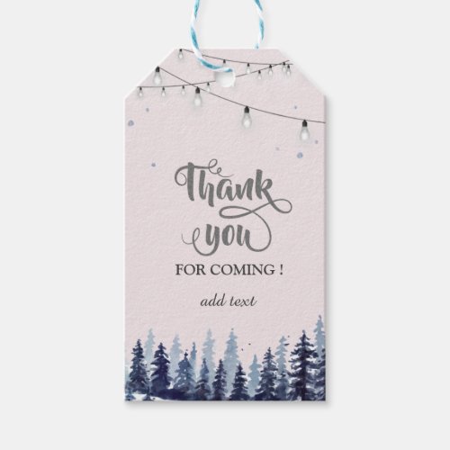 WoodlandForestPine Trees Thank You  Gift Tags