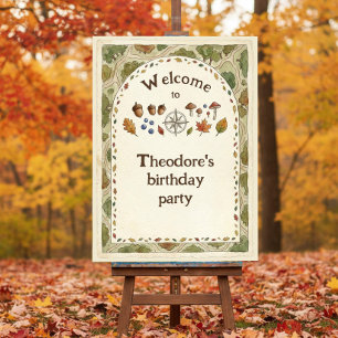 Woodland Forest Scavenger Hunt Birthday Welcome Foam Board