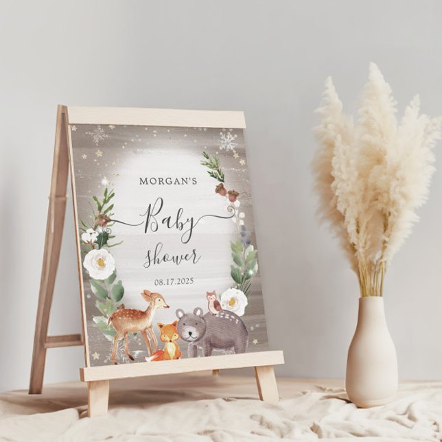 Woodland Forest Sparkle Baby Shower  Foam Board (Creator Uploaded)