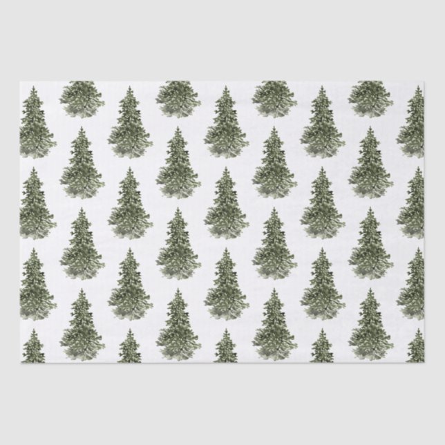 Woodland Forest Spruce Tree Tissue Paper (Front)