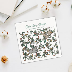 Woodland Forest Squirrels Baby Shower Napkins