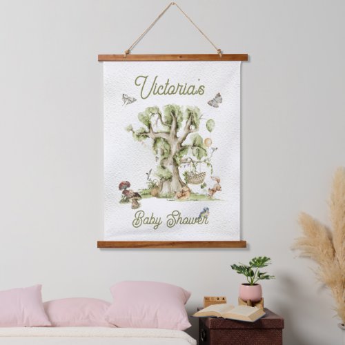 Woodland Forest Tree Cradle Animals Baby Shower Ta Hanging Tapestry