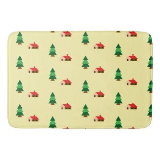 Woodland Forest Tree Pattern – Cozy Nature Design Bath Mat