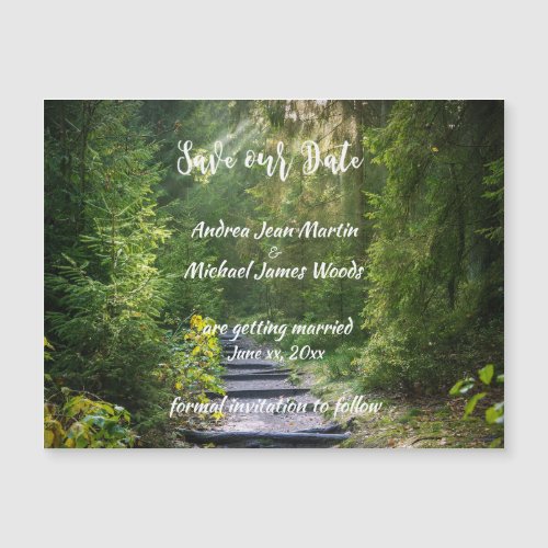 Woodland Forest Trees Custom Save Our Date