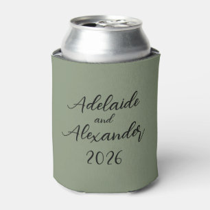Woodland Forest Wedding Green Can Cooler