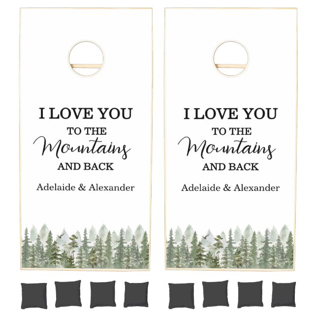 Woodland Forest Wedding Green Cornhole Set (Set)