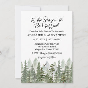 Woodland Forest Wedding Green Invitation